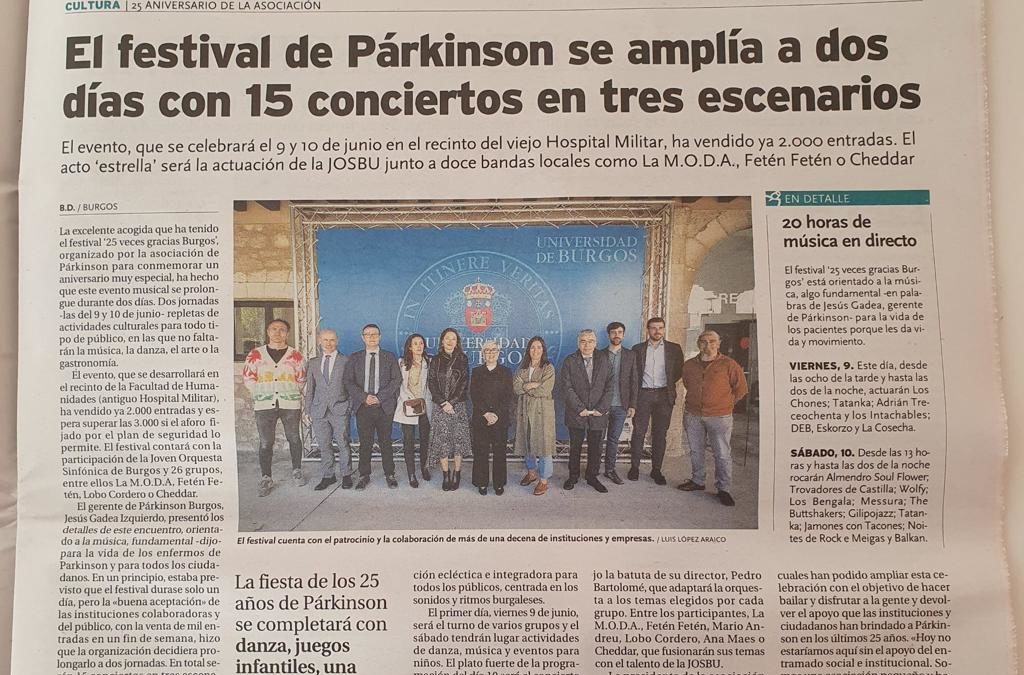 Nuestro Festival en la portada del Diario de Burgos