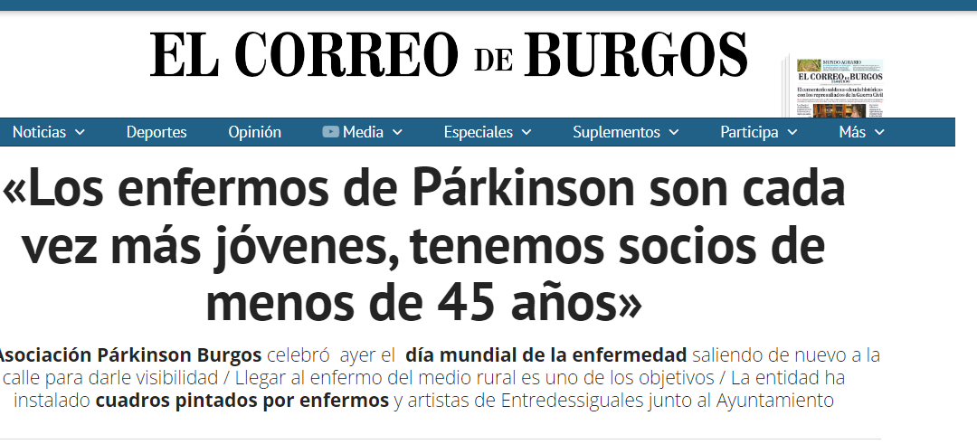 «Los enfermos de Párkinson son cada vez más jóvenes, tenemos socios de menos de 45 años» Fuente EL CORREO DE BURGOS