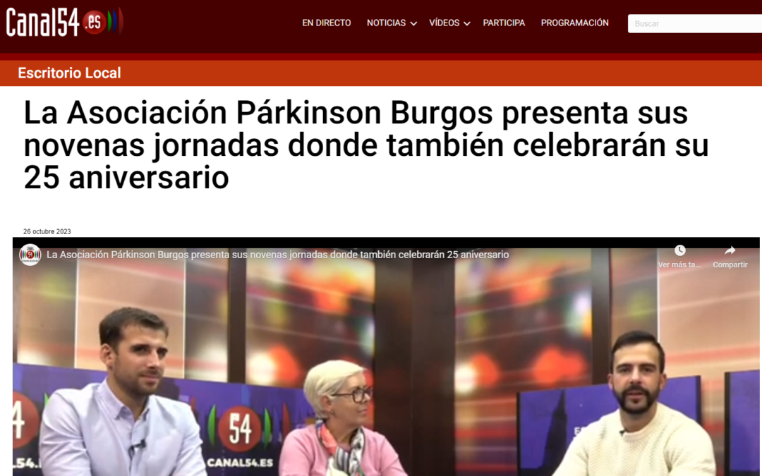 Entrevista de Canal 54 para presentar la Gala de Párkinson Burgos.  25/10/2023